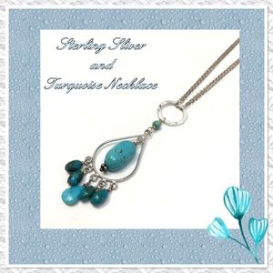 Sterling Silver Turquoise Pendant Necklace